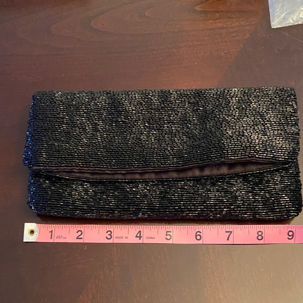 Ann Taylor Black Beaded Clutch